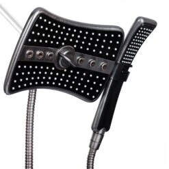 4-spray 9 In. Dual Shower Head And Handheld Shower Head In Antique Bronze