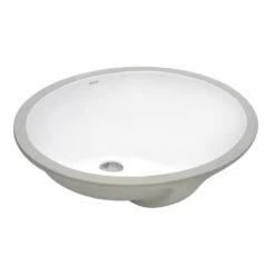 Ruvati 15 In. X 12 In. Oval Undermount Vanity Bathroom Porcelain Ceramic With Overflow In White