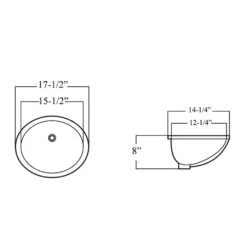 17-1/2 In. X 14-1/4 In. Oval Undermount Vitreous Glazed Ceramic Lavatory Vanity Bathroom Sink Pure White -Alliee Bath And Faucet Shop b7a1fb054f60a08ae046dd5c3b3bfa63 1800x1800