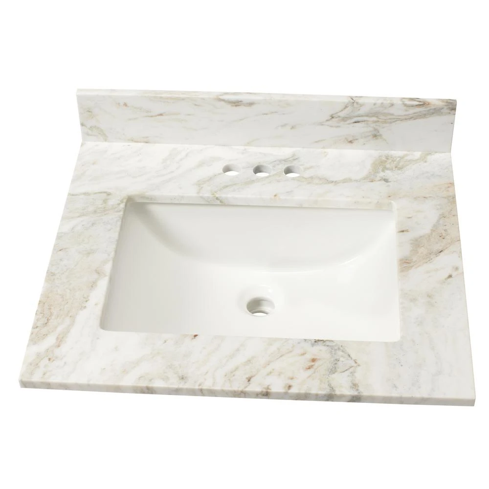 49 In. W Marble Vanity Top In Arabescato Venato 8 49 In. W Marble Vanity Top In Arabescato Venato - Image 6