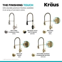 Britt Single-Handle Spring Coil Kitchen Faucet In Spot Free Antique Champagne Bronze -Alliee Bath And Faucet Shop b9e706dc9f98f836b7a0ddcc4bf9f497 1800x1800