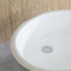 Boyel Living 17 In. X 14 In. Oval Undercounter Bathroom Ceramic Vanity Sink 1601W In White -Alliee Bath And Faucet Shop bb3163f43f109239720b890eb8a931f5 1800x1800