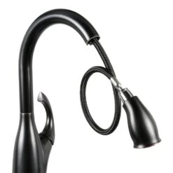 Contemporary Single-Handle Pull-Down Sprayer Kitchen Faucet With Soap Dispenser In Mediterranean Bronze -Alliee Bath And Faucet Shop bd154f7368f8e500a872bf21bc753323 1800x1800