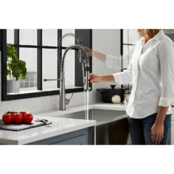 Simplice Single-Handle Pull-Down Sprayer Kitchen Faucet In Vibrant Stainless 19 Simplice Single-Handle Pull-Down Sprayer Kitchen Faucet In Vibrant Stainless -Alliee Bath And Faucet Shop be6aea60e79093a20e5ddb4affee692c 1800x1800