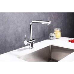 Single-Handle Pull Out Sprayer Kitchen Faucet In Brushed Nickel -Alliee Bath And Faucet Shop bf7d6df1bcd2bc07256720d379e24b6e 1800x1800