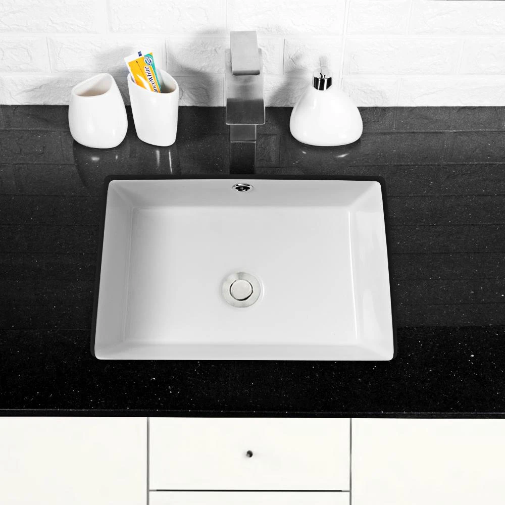 Boyel Living 17 In. X 12 In. Rectangle Undermount Bathroom Vessel Sink White 10 Boyel Living 17 In. X 12 In. Rectangle Undermount Bathroom Vessel Sink White - Image 8