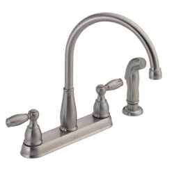 Foundations 2-Handle Standard Kitchen Faucet With Side Sprayer In Chrome -Alliee Bath And Faucet Shop c164dbdd041a796c11b3c3e5de3f2275 1800x1800