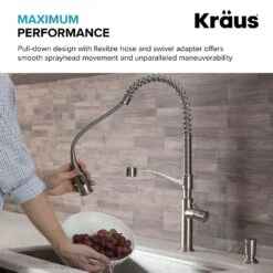 Sellette Single-Handle Pull-Down Sprayer Kitchen Faucet With Dual Function Sprayhead In Spot Free Stainless Steel -Alliee Bath And Faucet Shop c32ef30a5653fa43fd635bc4ed2a3777 1800x1800