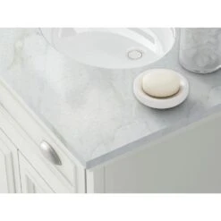 Sadie 67 In. W X 21.5 In. D Vanity In Matte Pearl With Marble Vanity Top In Natural White With White Sink 14 Sadie 67 In. W X 21.5 In. D Vanity In Matte Pearl With Marble Vanity Top In Natural White With White Sink -Alliee Bath And Faucet Shop c43914c34394dbce55d64a80ad298490 1800x1800