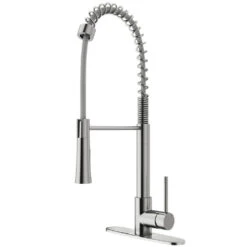 Laurelton Single-Handle Pull-Down Sprayer Kitchen Faucet With Deck Plate In Matte Black -Alliee Bath And Faucet Shop c44de959943f60ef19ab9dfe8d823190 1800x1800