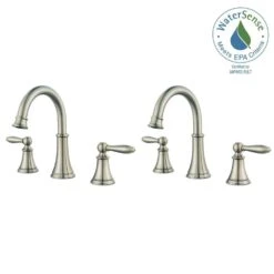 Courant 8 In. Widespread 2-Handle Bathroom Faucet In Brushed Nickel (2-Pack Combo) -Alliee Bath And Faucet Shop c8a35730347b97347d985dd6f764ed1b 1800x1800