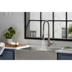 Simplice Single-Handle Pull-Down Sprayer Kitchen Faucet In Vibrant Stainless 17 Simplice Single-Handle Pull-Down Sprayer Kitchen Faucet In Vibrant Stainless -Alliee Bath And Faucet Shop cd4c577187028e00f7a81fe7d2f481fb 1800x1800