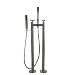Danay 2-Pipe 2-Handle Freestanding Floor Mount Roman Tub Faucet With Handheld Handshower In Brushed Nickel -Alliee Bath And Faucet Shop d0370ad558703f198ef921d6df95c710 1800x1800