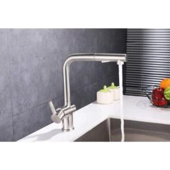 Single-Handle Pull Out Sprayer Kitchen Faucet In Polished Chrome 10 Single-Handle Pull Out Sprayer Kitchen Faucet In Polished Chrome -Alliee Bath And Faucet Shop d0e0a244b9e71f66da6aba91dcc7b1f3 1800x1800