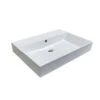 WS Bath Collections Energy 60 Wall Mount/Vessel Bathroom Sink In Ceramic White Without Faucet Hole
