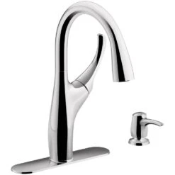 Mazz Single-Handle Pull-Down Sprayer Kitchen Faucet In Vibrant Stainless -Alliee Bath And Faucet Shop d35e6cfa41c784f0646922fb7c83b278 1800x1800