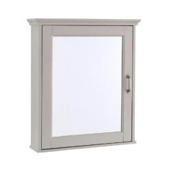 Ashburn 23 In. W X 28 In. H X 8 In. D Framed Wood Surface-Mount Bathroom Medicine Cabinet In Grey