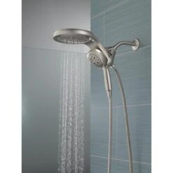 HydroRain Two-in-One 5-Spray 6 In. Dual Wall Mount Fixed And Handheld H2Okinetic Shower Head In Stainless 28 HydroRain Two-in-One 5-Spray 6 In. Dual Wall Mount Fixed And Handheld H2Okinetic Shower Head In Stainless -Alliee Bath And Faucet Shop d8daade83f4cb5d44d158ffaad56ec8c 2e01287a 617b 429c 9aba c3b542419b22 1800x1800