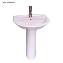 Barclay Products Karla 24 In. Pedestal Combo Bathroom Sink With 1 Faucet Hole In White