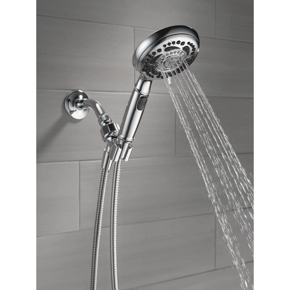 7-Spray 4.8 In. Single Wall Mount Handheld Shower Head In Chrome 6 7-Spray 4.8 In. Single Wall Mount Handheld Shower Head In Chrome - Image 4