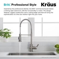 Britt Single Handle Commercial Kitchen Faucet With Dual Function Sprayhead In All-Brite Spot Free Stainless Steel Finish -Alliee Bath And Faucet Shop db1b567c1f1223ab81a9c1dc2d1bba55 1800x1800