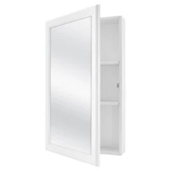 15-1/4 In. W X 26 In. H Framed Surface-Mount Bathroom Medicine Cabinet In White -Alliee Bath And Faucet Shop db7a24c87ccc1c01f56b169750a27e11 1800x1800