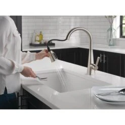 Lenta Single-Handle Pull-Down Sprayer Kitchen Faucet With ShieldSpray Technology SpotShield Stainless -Alliee Bath And Faucet Shop dbf30d1bde57a462751191cfd001a00d 1800x1800