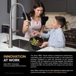 Single-Handle Kitchen Faucet With Pre-Rinse Sprayer And Pot Filler In Spot Free Antique Champagne Bronze/Matte Black -Alliee Bath And Faucet Shop dca3247c7e50d005e6089b57059798f9 1800x1800