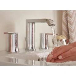 Genta 8 In. Widespread 2-Handle Bathroom Faucet In Chrome -Alliee Bath And Faucet Shop de31ca5586a07d6ab7491a0952607a6e 1800x1800