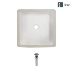 Rene 16 In. Undermount Bathroom Sink In White With Pop-Up Drain In Chrome -Alliee Bath And Faucet Shop dff14aa642d94ac953aaf6637a8532d1 1800x1800