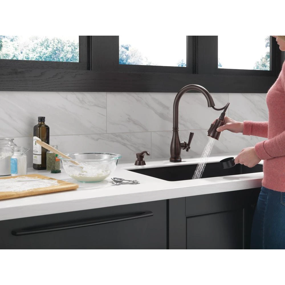 Charmaine Single-Handle Pull-Down Sprayer Kitchen Faucet With Touch2O And ShieldSpray Technologies In Venetian Bronze 13 Charmaine Single-Handle Pull-Down Sprayer Kitchen Faucet With Touch2O And ShieldSpray Technologies In Venetian Bronze - Image 11