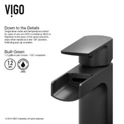 VIGO Sottile Glass Vessel Bathroom Sink In Black With Amada Faucet In Matte Black -Alliee Bath And Faucet Shop e320b754805210b94e7e429f8ba2646a 1800x1800