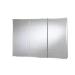 48 In. W X 30 In. H X 5-1/4 In. D Frameless Tri-View Surface-Mount Medicine Cabinet With Easy Hang System In White