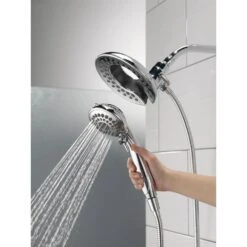 In2ition Two-in-One 5-Spray 6.8 In. Dual Wall Mount Fixed And Handheld Shower Head In Chrome 19 In2ition Two-in-One 5-Spray 6.8 In. Dual Wall Mount Fixed And Handheld Shower Head In Chrome -Alliee Bath And Faucet Shop e5bab11506dff4a5c198a5150b9443ca 1800x1800