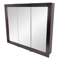 Ventura 36 In. W X 30 In. H X 6 In. D Framed Tri-View Surface-Mount Bathroom Medicine Cabinet In Espresso -Alliee Bath And Faucet Shop e6f799a79951ec3d361731bc3b20bfe3 1800x1800