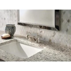 Foundations 4 In. Centerset 2-Handle Bathroom Faucet In Brushed Nickel -Alliee Bath And Faucet Shop e6fdd94683ba6be1d86d7d70297caa34 1800x1800