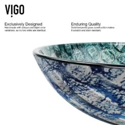VIGO Oceania Handmade Glass Round Vessel Bathroom Sink In Patterned Teal -Alliee Bath And Faucet Shop e8317ccbf830080e321ad7207e6b83cd 1800x1800
