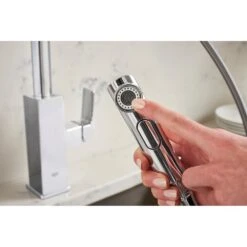 Tallinn Single-Handle Pull-Out Sprayer Kitchen Faucet With Soap Dispenser In StarLight Chrome -Alliee Bath And Faucet Shop e89a0aff44d014efecc45ea756ca58fa 1800x1800