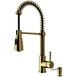 Brant Single-Handle Pull-Down Sprayer Kitchen Faucet With Soap Dispenser In Matte Gold -Alliee Bath And Faucet Shop ea139e6a25a870f3d08dfd6940aab193 20f975f5 9665 46e1 aa28 09b575827469 1800x1800