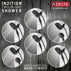 In2ition Two-in-One 4-Spray 6 In. Dual Wall Mount Fixed And Handheld Shower Head In Matte Black -Alliee Bath And Faucet Shop ee15ba9d4d338947a891a8f1f552748d 1800x1800