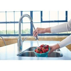 Genta Single-Handle Pull-Down Sprayer Kitchen Faucet With Reflex In Chrome -Alliee Bath And Faucet Shop efb556554d75b2d3e5a3d5680599b4be 1800x1800