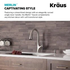Merlin Single-Handle Pull-Down Sprayer Kitchen Faucet With Dual Function Sprayhead In Spot Free Stainless Steel -Alliee Bath And Faucet Shop efcbf1f5c0e250a9fd923fd5fc81fc6f 1800x1800