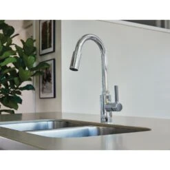 Genta Single-Handle Pull-Down Sprayer Kitchen Faucet With Reflex In Chrome -Alliee Bath And Faucet Shop f016b2978cd305f8dbb297366f22167d 1800x1800