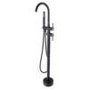 2-Handle Floor-Mount Roman Tub Faucet With Hand Shower In Matte Black