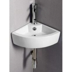 Elanti Wall-Mounted Corner Bathroom Sink In White -Alliee Bath And Faucet Shop f396b82c4ab130dfe946eaf85e73d9f7 1800x1800