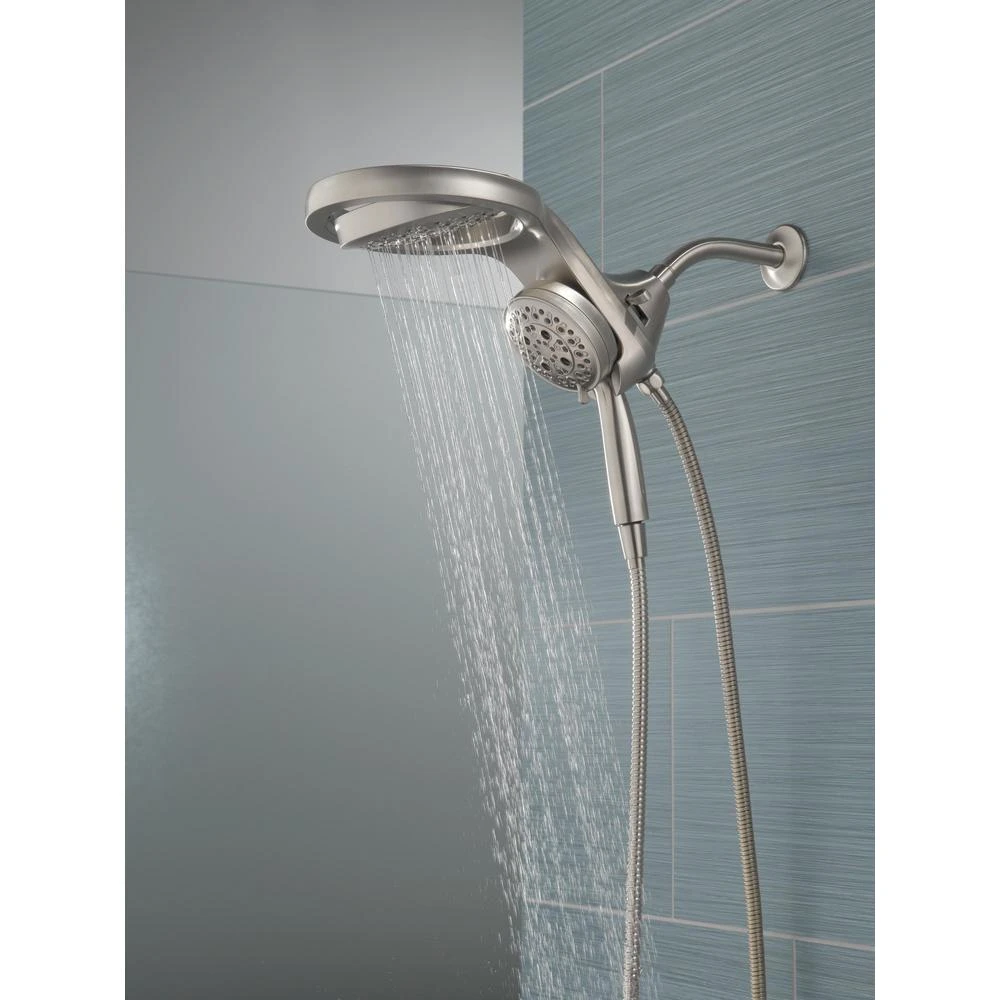 HydroRain Two-in-One 5-Spray 6 In. Dual Wall Mount Fixed And Handheld H2Okinetic Shower Head In Stainless 12 HydroRain Two-in-One 5-Spray 6 In. Dual Wall Mount Fixed And Handheld H2Okinetic Shower Head In Stainless - Image 10