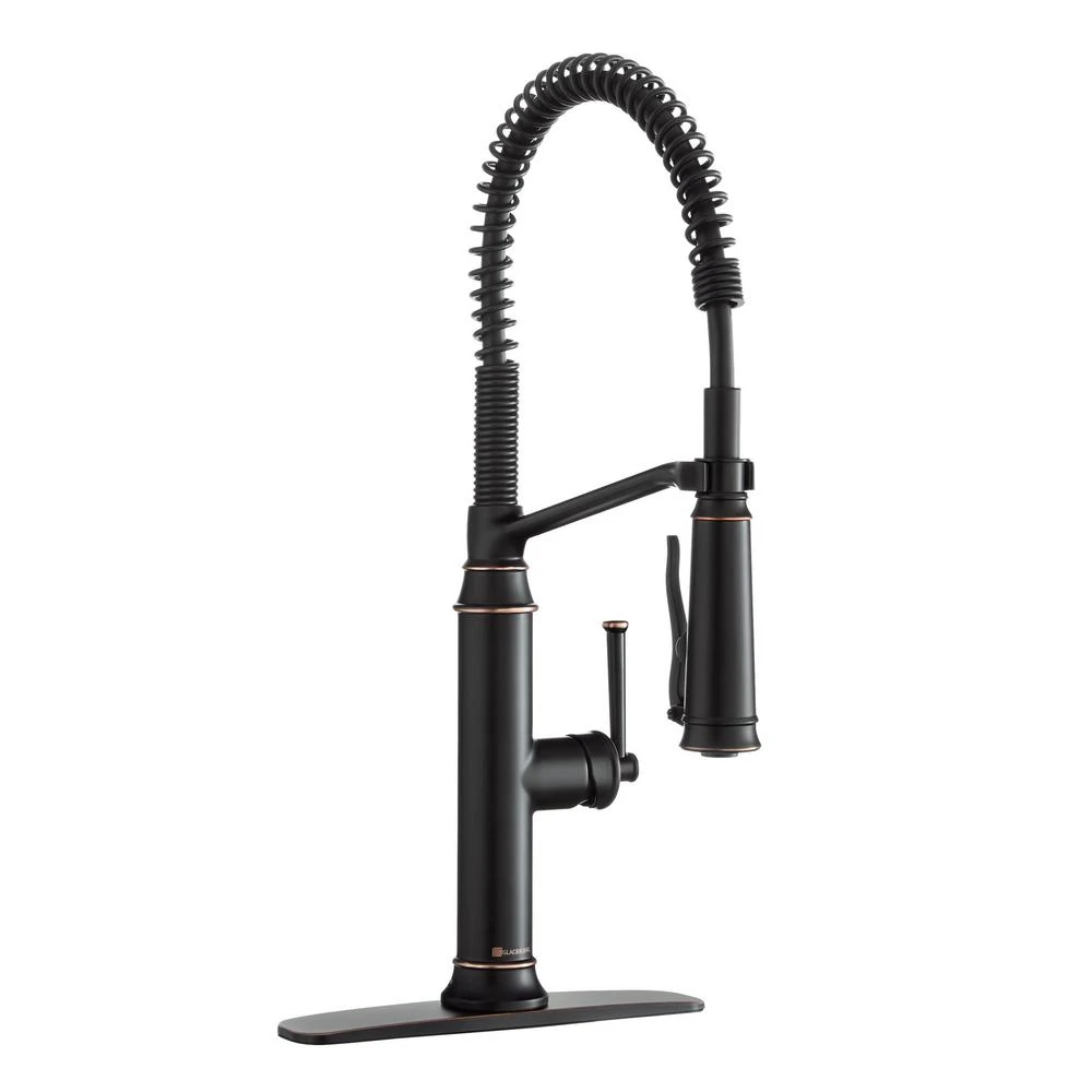 Linscott Single-Handle Coil Springneck Pull-Down Sprayer Kitchen Faucet In Matte Black 6 Linscott Single-Handle Coil Springneck Pull-Down Sprayer Kitchen Faucet In Matte Black - Image 4
