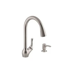 Barossa Single-Handle Pull-Down Sprayer Kitchen Faucet With Soap/Lotion Dispenser In Vibrant Stainless -Alliee Bath And Faucet Shop f424525346895f0d65b39b29888a68a7 1800x1800