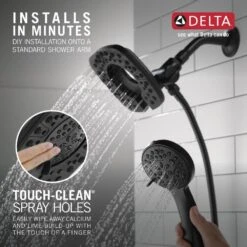 In2ition Two-in-One 4-Spray 6 In. Dual Wall Mount Fixed And Handheld Shower Head In Matte Black -Alliee Bath And Faucet Shop f6064a03234bb3fb7c96ca97e459ccac 1800x1800