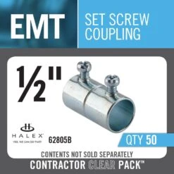 1/2 In. Electric Metallic Tube (EMT) Set-Screw Coupling (50-Pack) 16 1/2 In. Electric Metallic Tube (EMT) Set-Screw Coupling (50-Pack) -Alliee Bath And Faucet Shop fd43ad7b8ac44fddef68d6a1d087c8e2 1800x1800